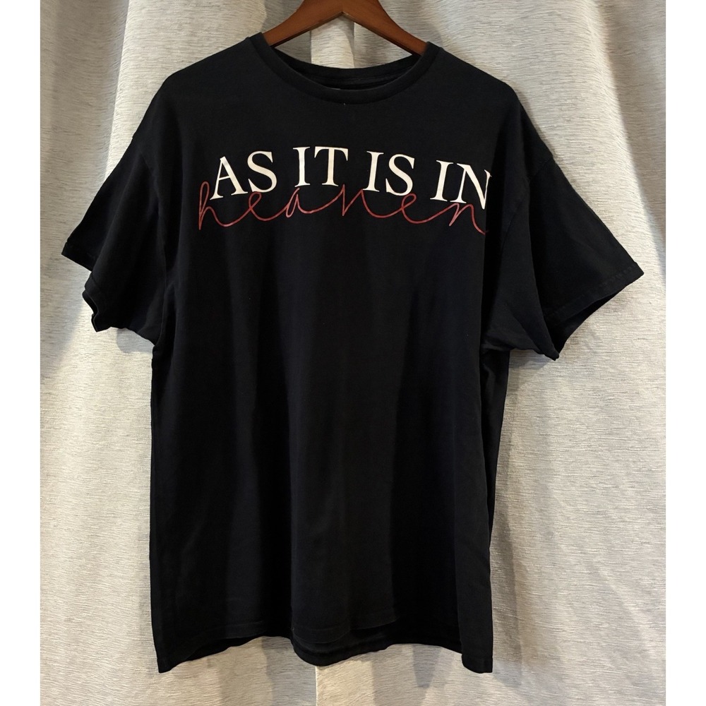 Gildan As It Is In Heaven Religious Wear T-shirt Black Size XL Heavy Cotton